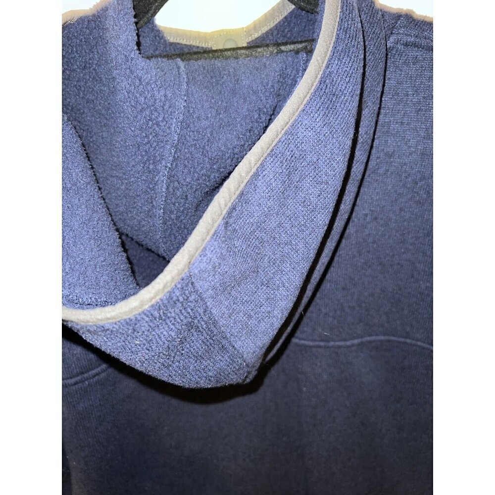 L.L. Bean Men’s Hooded Slightly Fitted Sweater Fleece 1/4 Snap Pullover Top L Rg - Picture 9 of 12